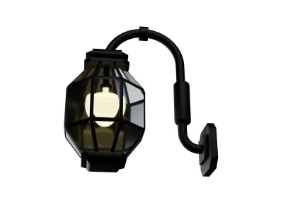 Interior and Exterior classical design lantern light Low-poly 3D model