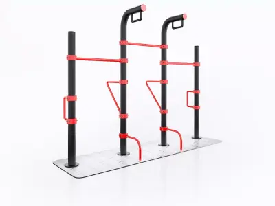 outdoor street fitness workout equipment 3D model