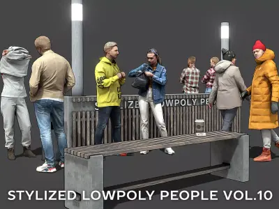Stylized Lowpoly People Casual Pack Volume 10 Low-poly 3D model
