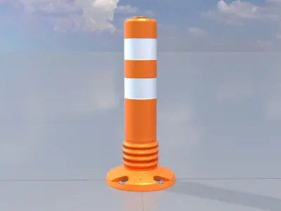 Flexible Traffic Bollard 450 Low-poly 3D model