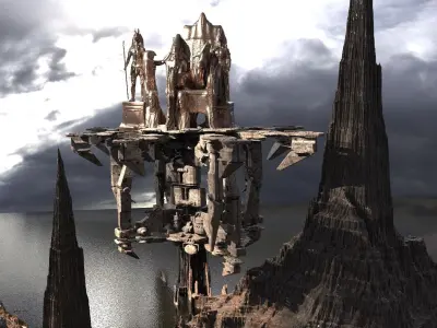 Egyptian Throne Horus Scene Kit bash 2 3D model