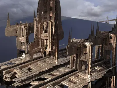 Ithian Ancient Sci fi Towers 3D model