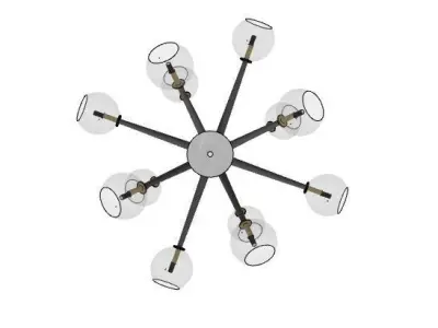 Modern Starburst Pendant Light 3D model