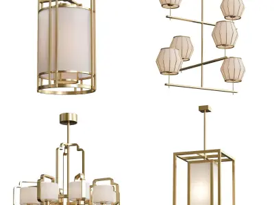 Wide chandelier 3D model buy