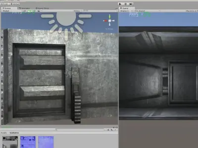 Door component 3 rigged and animated Free low-poly 3D model