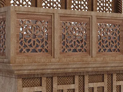 islamic arabic mashraba windows set 581 3D model