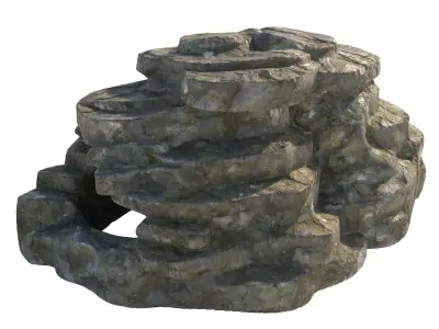 step rock pile Low-poly 3D model
