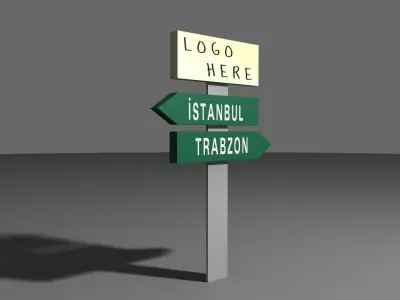 SIGNBOARD street sign with two signs 3D model