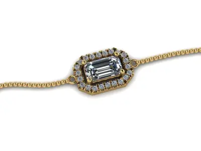 Brecelet emerald cut diamond bracelet 3D print model