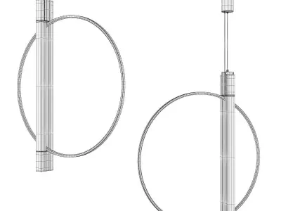 HORIZON pair of circular light fixtures Low-poly 3D model