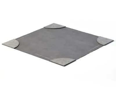 X Crossing 14m x 14m Low-poly 3D model