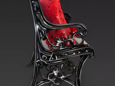 Romantic Decorated Park Bench 3D Model Low-poly 3D model