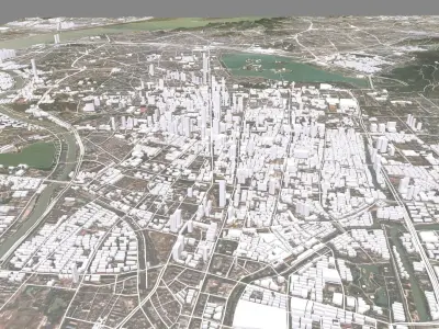 Cityscape  Nanjing China 3D model