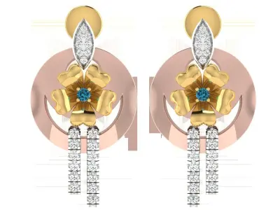 Women Pendant Earring Sets 3dm STL OBJ FBX Renders Details 3D print model 27