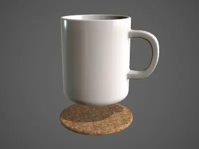 Coffee Mug Porcelain Low-poly 3D model