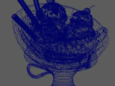 banana split bowl Low-poly 3D model