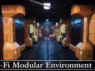Sci-Fi Modular Environment Kit VOL01 Low-poly 3D model