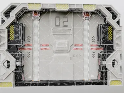 Scifi Spacebase Door 3D model PBR Low-poly 3D model