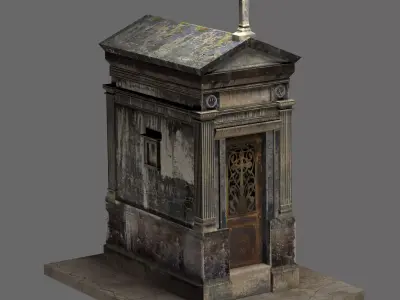 Old Weathered Mausoleum 3D model