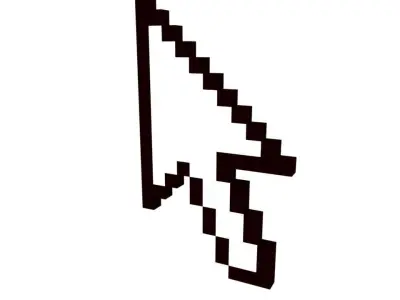 3D pixel computer mouse cursor Free 3D model