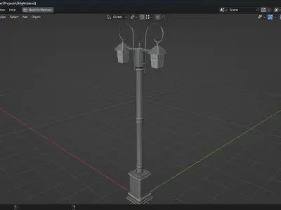 Street Light Free low-poly 3D model 2