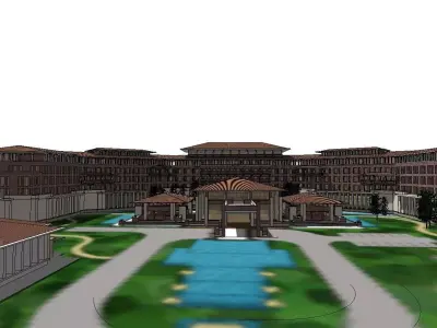 vacation spot-Resort-Fashion Leisure Hotel-0122 3D model