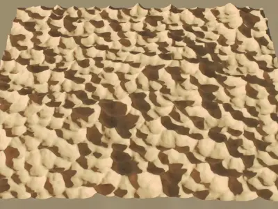 Desert 4k PBR Landscape Low-poly 3D model Low-poly 3D model