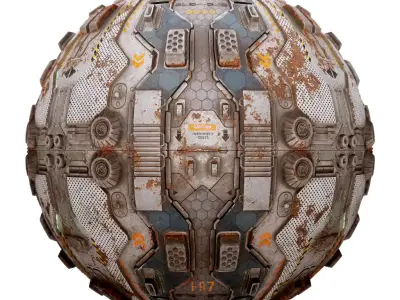 PBR Sci-Fi Industrial Texture 37 Low-poly 3D model