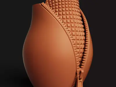 Unzipped Geometric Vase  Modern Architectural Planter 3D print model