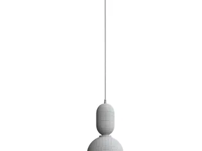 Matsu Single Light Glass Dimmable Pendant 3D model