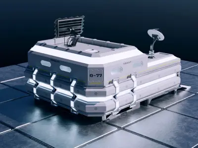 Sci-Fi Modular Space Base 3D model