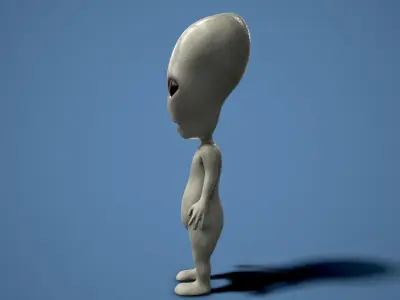 cartoon alien Low-poly 3D model