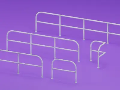 Railing Collection set of metal railings 3D model