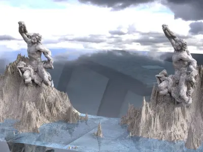 Mountain Statues of Zeus 3D model
