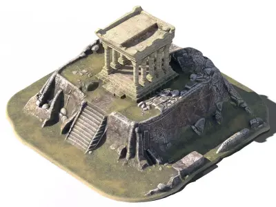 Acropolis 01 PBR Low-poly 3D model