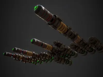 Modular Spaceship Four Low-poly 3D model