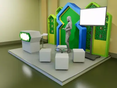 Exhibition Stand Booth 4x3 m Islamic Event Display style 3D model