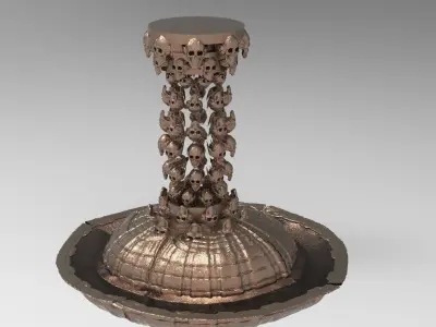 Crypt keeper Scull fountain explosion collection 3D model