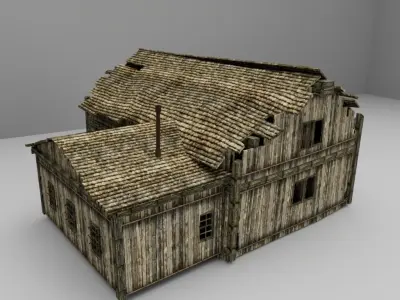 Destroy House Low-poly 3D model