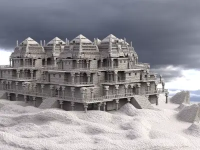 Desert Temple Ruins 3D model