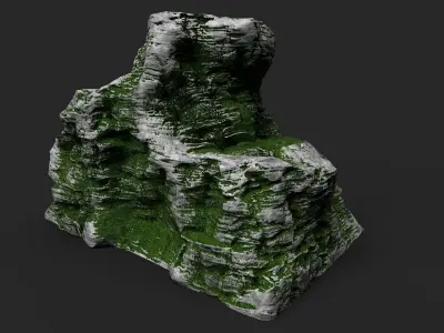 Mossy Cliff Rock 23-6 Low-poly 3D model