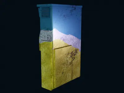 Cyberpunk vending machine Low-poly 3D model