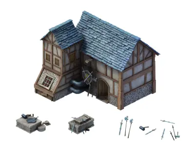 Rainbow City - Blacksmith Shop 01 3D model