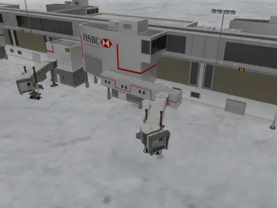 EGKK South Terminal Low-poly 3D model