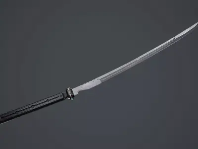 Sci-Fi katana sword PBR Low-poly 3D model