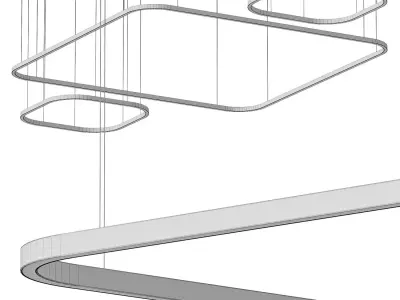 Square Pendant Light 3D model
