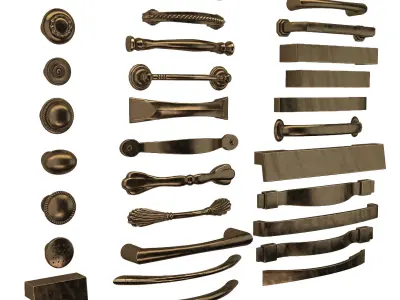 30 cabinet and door handle and knob 3D model