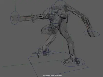 Robot Mech Bi-ped character rigged  3D model