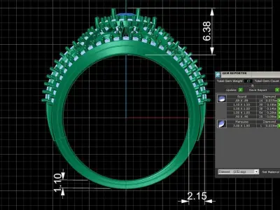 Diamond Ring for Women 3D print model 10