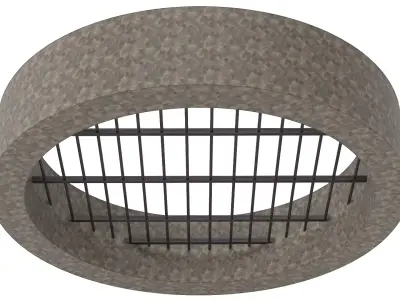 Infrastructure Structure Concrete Arched Grate  3D model